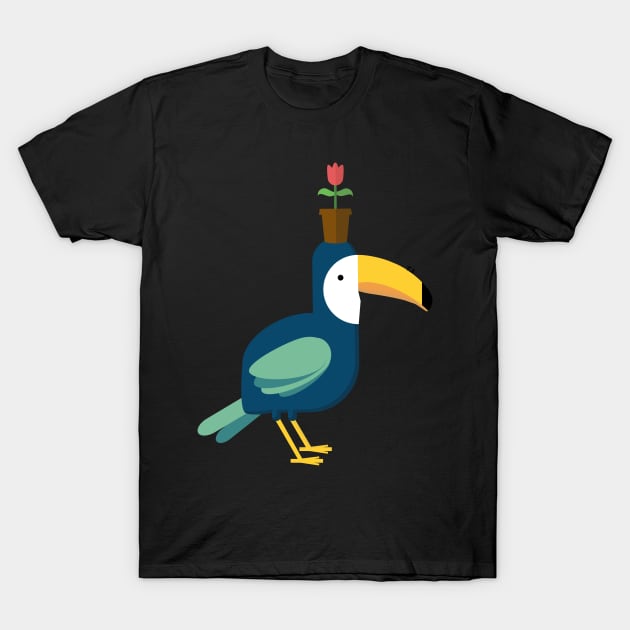 Toucan Flowerpot T-Shirt by MangoStudio